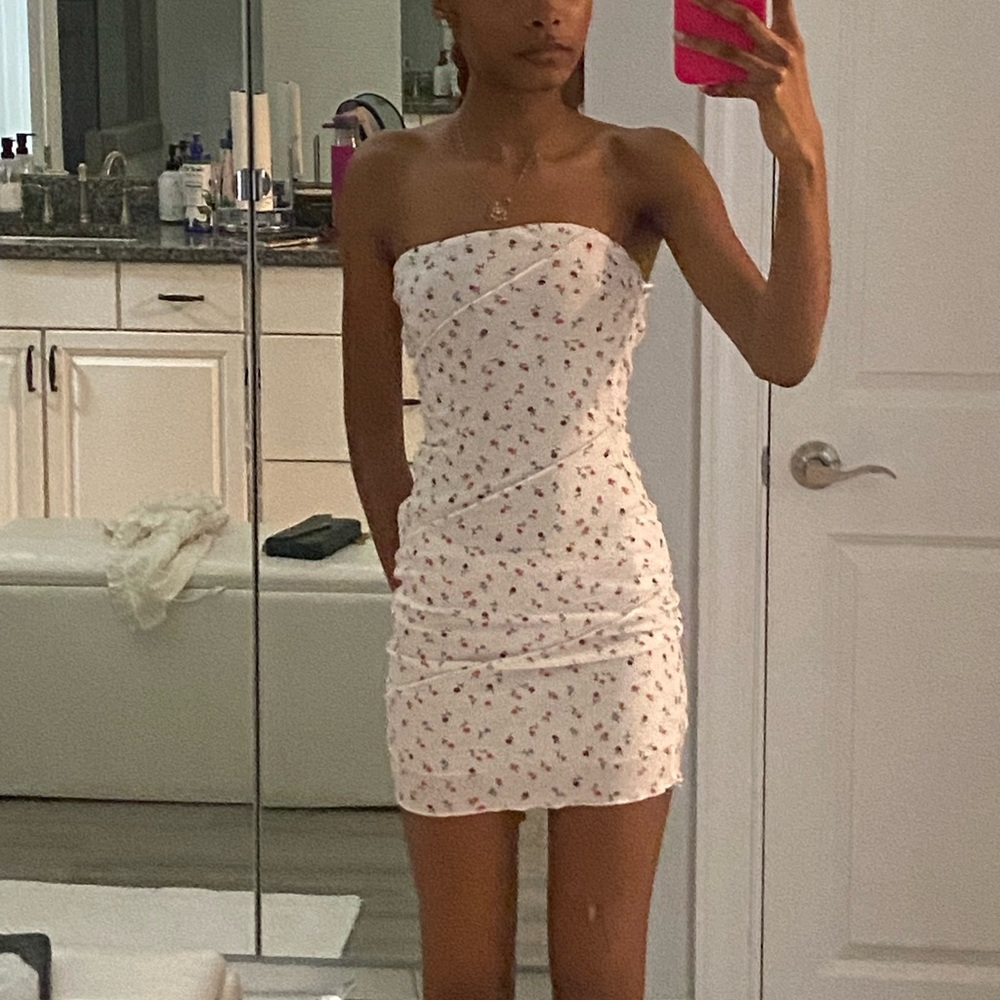 Floral Strapless Dress Princess Polly